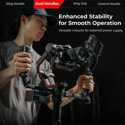 SmallRig Wireless Follow Focus Grip and Accessories for DJI RS 4 PRO | RS 4 | RS 3 PRO | RS 2 Gimbal with max 100m Control Range, Onboard Controls, 10hrs Built-in Battery and Aluminum Alloy Construction