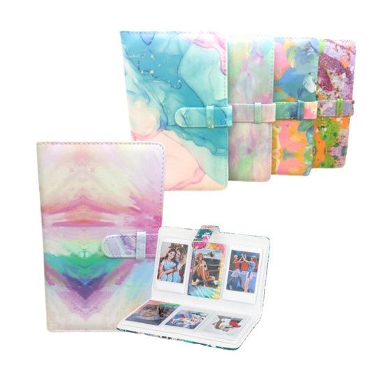 Pikxi 96 Pockets Beautiful Colorful Artistic Painted Style Photo Album with Slip On Cover Latch for Fujifilm Instax Mini Instant Camera