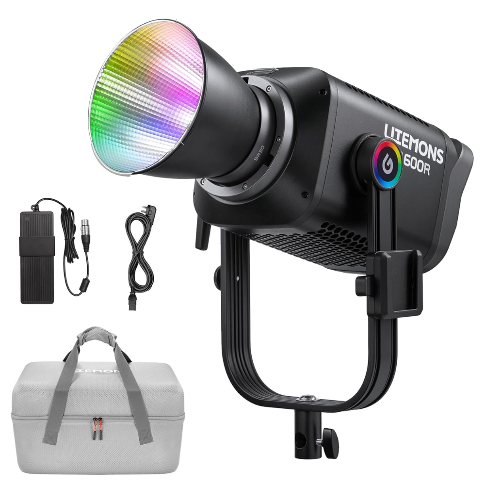 Godox Litemons LA600R / LA600Bi K1 600W RGB / Bi-Color LED Monolight Bowens S Mount with Onboard, DMX. Bluetooth App Control, AC / DC Power, Up to 14 Special Lighting Effects, Max 60m Range for Studio Lighting and Equipment