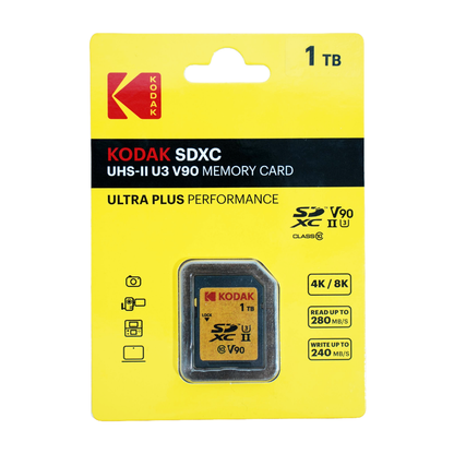 KODAK 1TB 512GB 256GB Ultra Plus Performance UHS-II U3 V90 SDXC Memory Card
