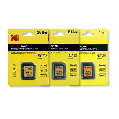 KODAK 1TB 512GB 256GB Ultra Plus Performance UHS-II U3 V90 SDXC Memory Card