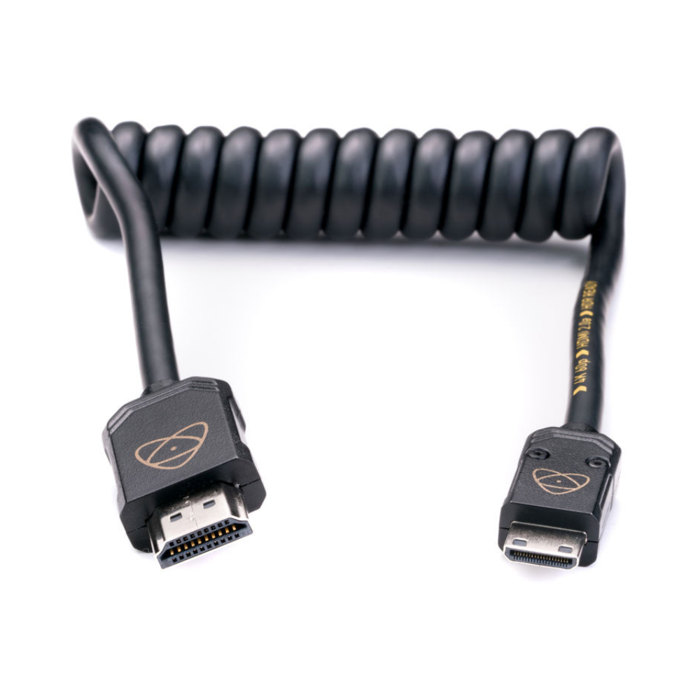 Atomos AtomFlex HDMI to HDMI/Mini to HDMI 2.0 Coiled Cable w/ 4K60 HDR, FHD240fps, Passive