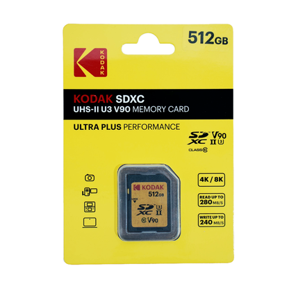 KODAK 1TB 512GB 256GB Ultra Plus Performance UHS-II U3 V90 SDXC Memory Card
