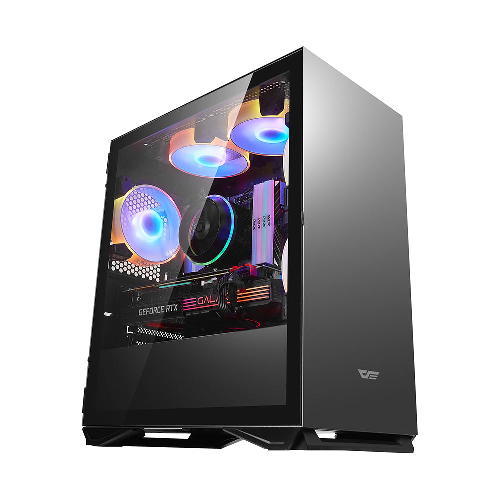 darkFlash DLM22 Mid-Tower Micro-ATX PC Case with Fine Ventilation, Hin ...