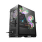 darkFlash DLM22 Mid-Tower Micro-ATX PC Case with Fine Ventilation, Hinge-Connected Tempered Glass Side Panel, 3 Drive Slots, 4 PCIe Expansion Slots, USB 3.0 Ready (Black)