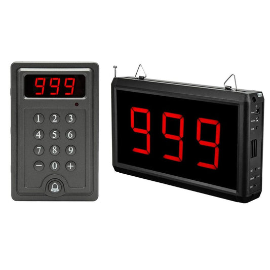 [CLEARANCE] DAYTECH Wireless Number Display Restaurant Pager System Up to 400m Long Range Queue Number Waiting Calling System for Restaurant, Cafe, Clinic, Bank | CK01-US