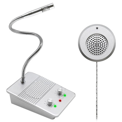 DAYTECH WI09 Two-Way Window Intercom System Glass Barrier PA Speaker and Microphone with Adjustable Volume for Bank, Office, Hospital, Clinic, Pharmacy, Restaurant, Cafe, Coffee Shop, Ticketing, Information Desk Counter