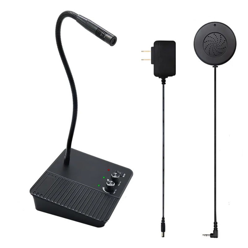 DAYTECH WI11 Two-Way Window Intercom System Glass Barrier PA Speaker a ...