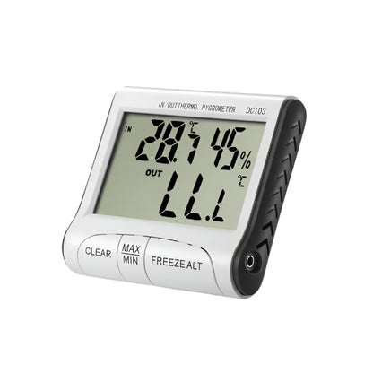 Eagletech DC103 Digital LCD Temperature Humidity Meter Clock Hygrometer Thermometer Indoor and Outdoor