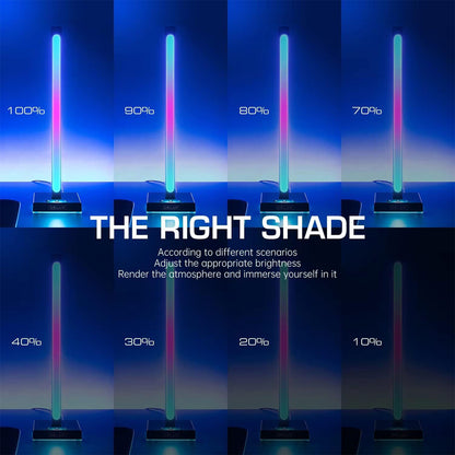 Delux DHS300 2pcs RGB Ambient Light Bars Gamer Headphones Stand Holder Smart Desktop LED with Music Sync, Voice and App Control, USB Type C