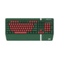 Delux KM17DB Wireless Bluetooth Mechanical Gaming Keyboard RGB Backlit Rechargeable with Detachable Palm Rest, 104 Standard Keys, Gateron Yellow Pro Switch, Hot Swappable Keys, PBT Keycaps, and 1pc Metal Switch Puller (Red & Green)
