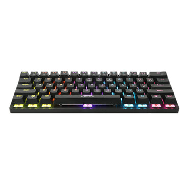 [CLEARANCE] Delux KM36U Wired Mechanical Gaming Keyboard with 61 US Standard Keys, 12 RGB Backlit, Clicky Blue Switches Non-Swappable Keys, and Double Injection Keycaps
