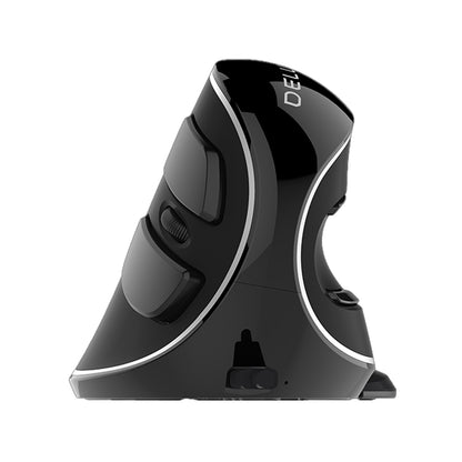 [CLEARANCE] Delux M618PD Wireless Bluetooth Optical Ergonomic Vertical Mouse 2.4GHz Snail Bionic Structure with Palm Rest, 4000 DPI, USB Nano Receiver Rechargeable (Black) for Windows and macOS