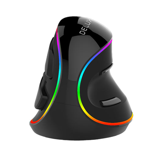 Delux M618PLUS Wired Optical Ergonomic Vertical Mouse RGB Snail Bionic Structure with 4000 DPI, 6 Buttons, USB Interface for Windows XP/7/8/10