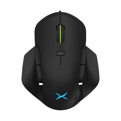 [CLEARANCE] Delux M627 PMW3389 RGB Wired / Wireless Ambidextrous Gaming Mouse with 16000 DPI, 8 Programmable Buttons, Detachable USB-C Input Cable, Side Wings, USB Receiver for Windows XP / 7 / 8 / 10