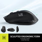 Delux M912DB Wired / Wireless Bluetooth Optical Ergonomic Mouse 2.4GHz with OLED Screen, 4000 DPI, USB Receiver, 8 Programmable Buttons, Non-Slip Grip Rechargeable for Windows PC, Laptop, macOS