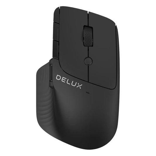 Delux M913GX 2.4 GHz Wireless Optical Mouse with 1600 DPI Resolution Sensor, 7 Programmable Buttons, and  Ergonomic Side Scrolling Wheel for PC and Laptop Computers