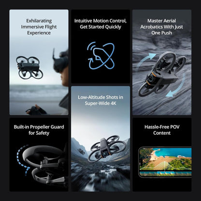 DJI AVATA 2 Fly More Combo (Single / Three Battery) 4K 60fps 46GB FPV Immersive Drone with 23 Minutes Max Flight Time, DJI O4 13Km Max Video Transmission, Easy ACRO, RTH, Turtle Mode and RockSteady / HorizonSteady Stabilization