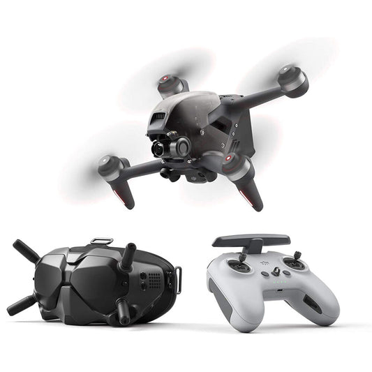 DJI FPV Combo First-Person View Immersive Flight Drone + DJI Goggles V2 & Remote Controller 2 with 4K/60fps Super-Wide 150° Field of View, 10km HD Low-Latency Video Transmission, Advance Emergency Break & Hover, S / N / M Shooting Mode