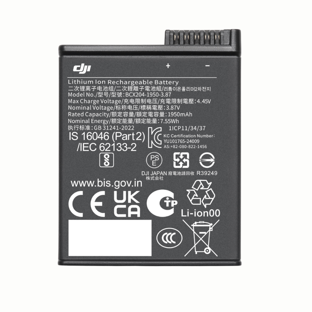 DJI Extreme Battery Plus for Osmo Action 5 Pro / Action 6 / 4 / 3 / Osmo 360 with 1950mAh Capacity