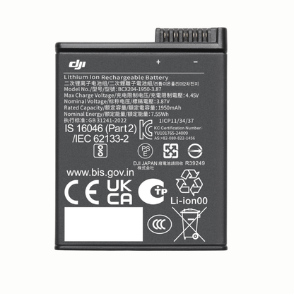 DJI Extreme Battery Plus for Osmo Action 5 Pro / Action 6 / 4 / 3 / Osmo 360 with 1950mAh Capacity