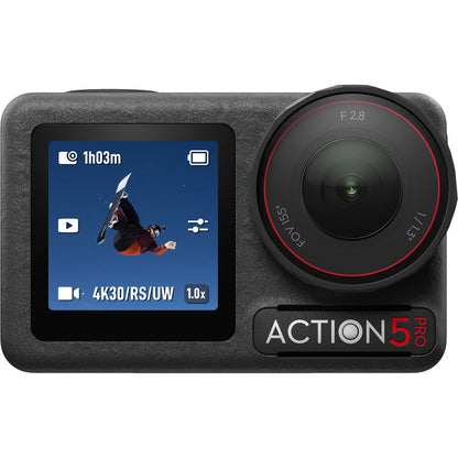 DJI Osmo Action 5 Pro Waterproof Action Camera - New Gen 1/1.3" Sensor, Subject Tracking, 4hrs Extended Battery Life, 155° Ultra-Wide FOV, 32x Slow Motion, High-Bright OLED Touchscreens, HorizonSteady 360°, Wireless Microphone Connection
