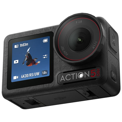 DJI Osmo Action 5 Pro Waterproof Action Camera - New Gen 1/1.3" Sensor, Subject Tracking, 4hrs Extended Battery Life, 155° Ultra-Wide FOV, 32x Slow Motion, High-Bright OLED Touchscreens, HorizonSteady 360°, Wireless Microphone Connection