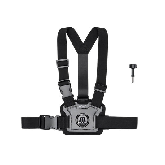 DJI Chest Strap Mount for Osmo Action3, DJI Action 2, Osmo Action with Secure Straps Around Chest & Shoulder, Capture Hands-Free POV Action, Adjustable for Custom Fit & Camera Tilt Angle, 3-Prong Quick Release Mount