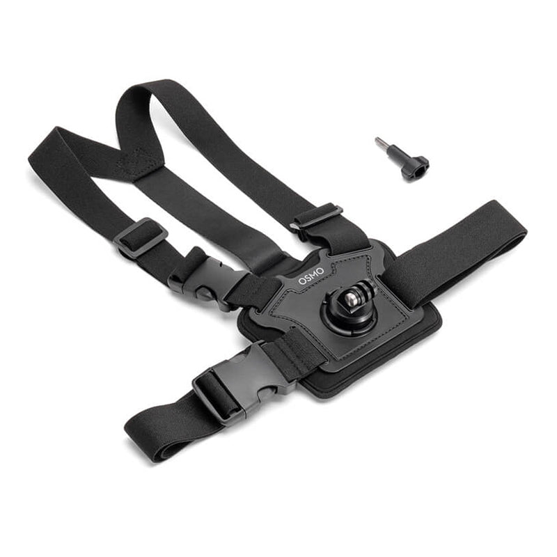 DJI Chest Strap Mount for Osmo Action3, DJI Action 2, Osmo Action with Secure Straps Around Chest & Shoulder, Capture Hands-Free POV Action, Adjustable for Custom Fit & Camera Tilt Angle, 3-Prong Quick Release Mount