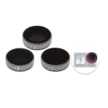 DJI Osmo Action ND Filter Set (3pcs) ND8, ND16, and ND32 Neutral Density Lens Filters with Protective Case for Osmo Action Pro 5 / 4 / 3 Cameras