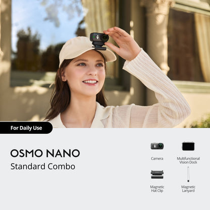 DJI OSMO NANO 128GB 64GB Wearable Action Camera 4K 60fps Video IPX4 Multifunctional Live View Vision Dock 10m Waterproof Wide FOV OsmoAudio 200Mins Extended Battery Life