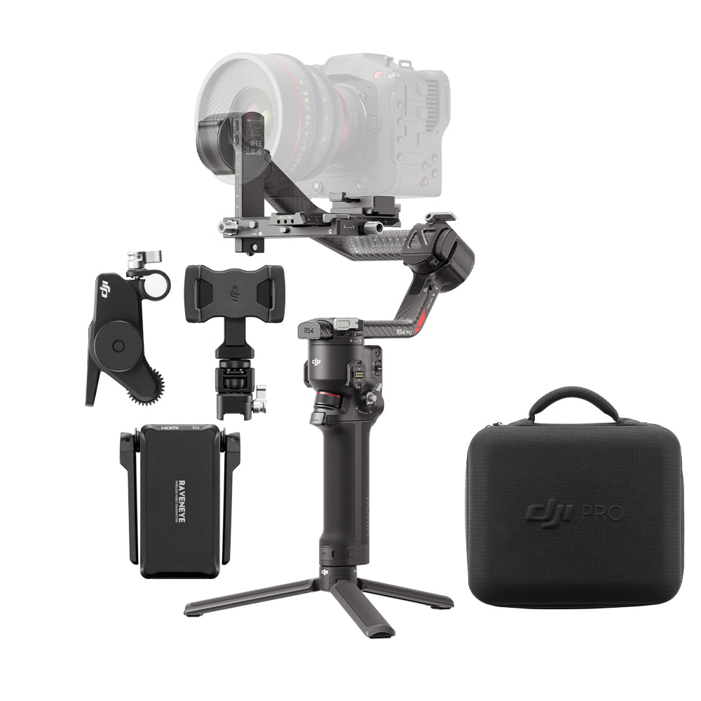 DJI Ronin RS 4 Pro Combo 3-Axis Camera Gimbal Stabilizer w/ Image Transmitter, Focus Pro Motor, LIDAR Focus, 4.5Kg Max Payload, Carbon Fiber Axis Arms 2nd Gen Auto Locks, 13Hr Operating Time & OLED Touchscreen Control for DSLR Mirrorless