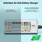 EBL LN-6499 808 8-Bay Smart Battery Charger with Individually Controlled Quick Charging Slots, Intelligent Overcharge Protection, and LED Status Indicator Lights for AA AAA Ni-MH Rechargeable Batteries