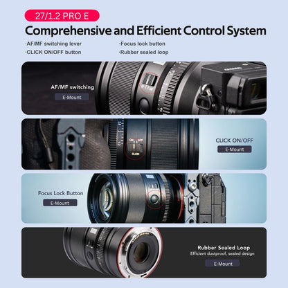 Viltrox AF 27mm f/1.2 STM Auto focus Prime Lens with APS-C Format for Sony E-Mount Mirrorless Cameras