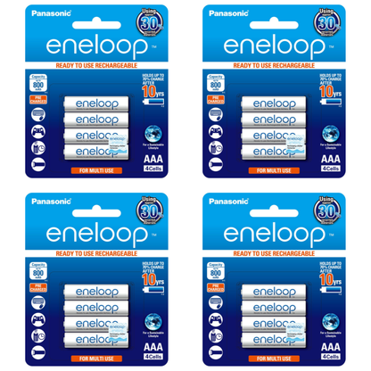 Panasonic Eneloop BK 4MCCE 4BT AAA Rechargeable Battery Pack of 4 (White) x4