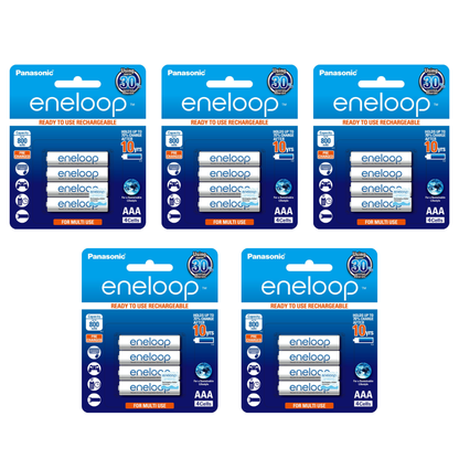 Panasonic Eneloop BK 4MCCE 4BT AAA Rechargeable Battery Pack of 4 (White) x5