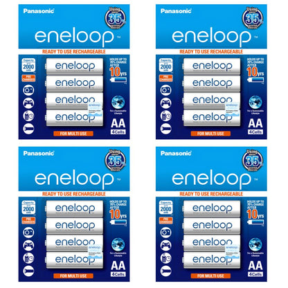 Panasonic Eneloop BK 3MCCE 4BT AA Rechargeable Battery Pack of 4 (White) x4