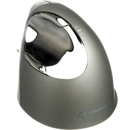 Evoluent Wired Optical Ergonomic Vertical Mouse 4 Right Hand with Up to 2600 DPI, Adjustable Pointer Speed, and 6 Programmable Buttons for Windows, PC, Unix, Mac, and Linux