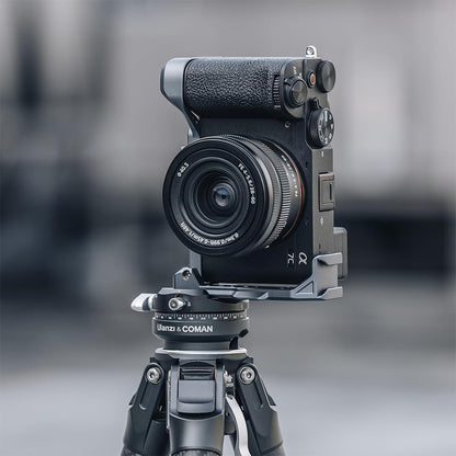 Falcam Quick Release Formfitting Camera Cage L-Bracket Bottom Plate Aluminum Alloy for Sony Alpha A7 A7S A7R A7C II A6700 and FX3 FX30 Mirrorless Cameras F22 F38 F50 QR Interface Mounts, Cold Shoe Mount, 1/4"-20 Threads & Wrist Strap Slots