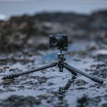 Falcam TreeRoot Carbon Fiber Fast Locking System Travel Tripod with 320P Inverted Ball Head & QR Quick Release Center Column, 20kg Maximum Load Capacity & 1.52m Height, Multifunctiol Hook for DSLR, SLR, Mirrorless Cameras | T00A4301 T00A4302 F38B4303
