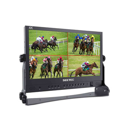 Feelworld SEETEC Full HD 15.6" Live Streaming Broadcast IPS LCD Monitor 1920 x 1080 with Multiview Display, 4-In/Out 4K HDMI, Multiple Shooting Functions and VESA Mount for Live Streaming & Broadcasting Production |  ATEM156