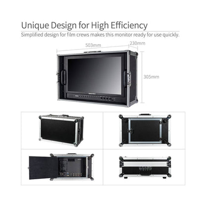 Feelworld SEETEC Full HD 17.3" Broadcast Carry-On LCD Monitor 1920×1080 with Color Calibration, 3G-SDI, 4K HDMI, Audio, Video, DVI Input, Multiple Shooting and Panel Button Function for Film & Broadcasting | P173-9HSD-CO