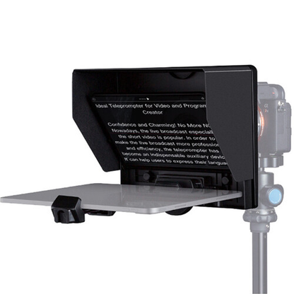 FEELWORLD TP10 Portable 10" Folding Teleprompter Supports 11" Smartphone Tablet (Diagol Measurement) for Phone & Camera Shoot with Lens Adapter Set