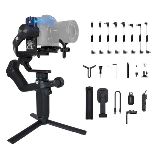 FeiyuTech SCORP Mini 2 Handheld 3-Axis Gimbal Stabilizer with Built-in AI Tracking Module, 1.2kg Max Payload, 1.3" OLED Touchscreen with Wired & Bluetooth Control for Smartphones, Compact, Action and Mirrorless Cameras - Black, White