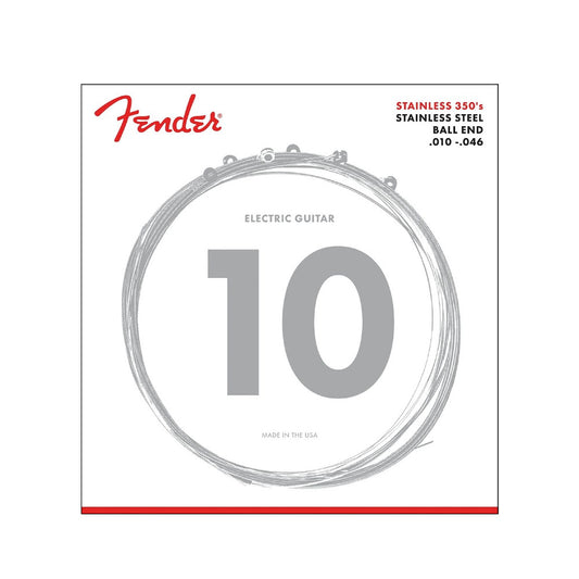 Fender Regular Stainless Steel Electric Guitar String Set with Ball Ends (.010-.046) for Musicians (350R)