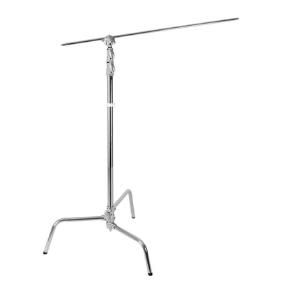 Godox 240CS C-Stand with 33" Arm & Grip Head, 10kg Max Load Capacity, and Up to 2.4m Max Height for Photography Supporting Gear (Silver)
