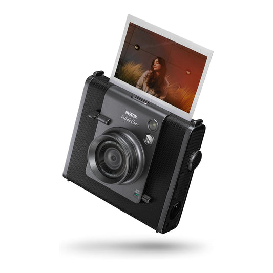FUJIFILM Instax WIDE Evo Hybrid Instant Film Camera + Built-In Bluetooth Direct Printer, Manual Print Crank, Wide Angle Mode, Degree Control Lens Knob, 6 Film Styles, 10 Lens Effects & 10 Film Effects, Remote Shooting App Controls
