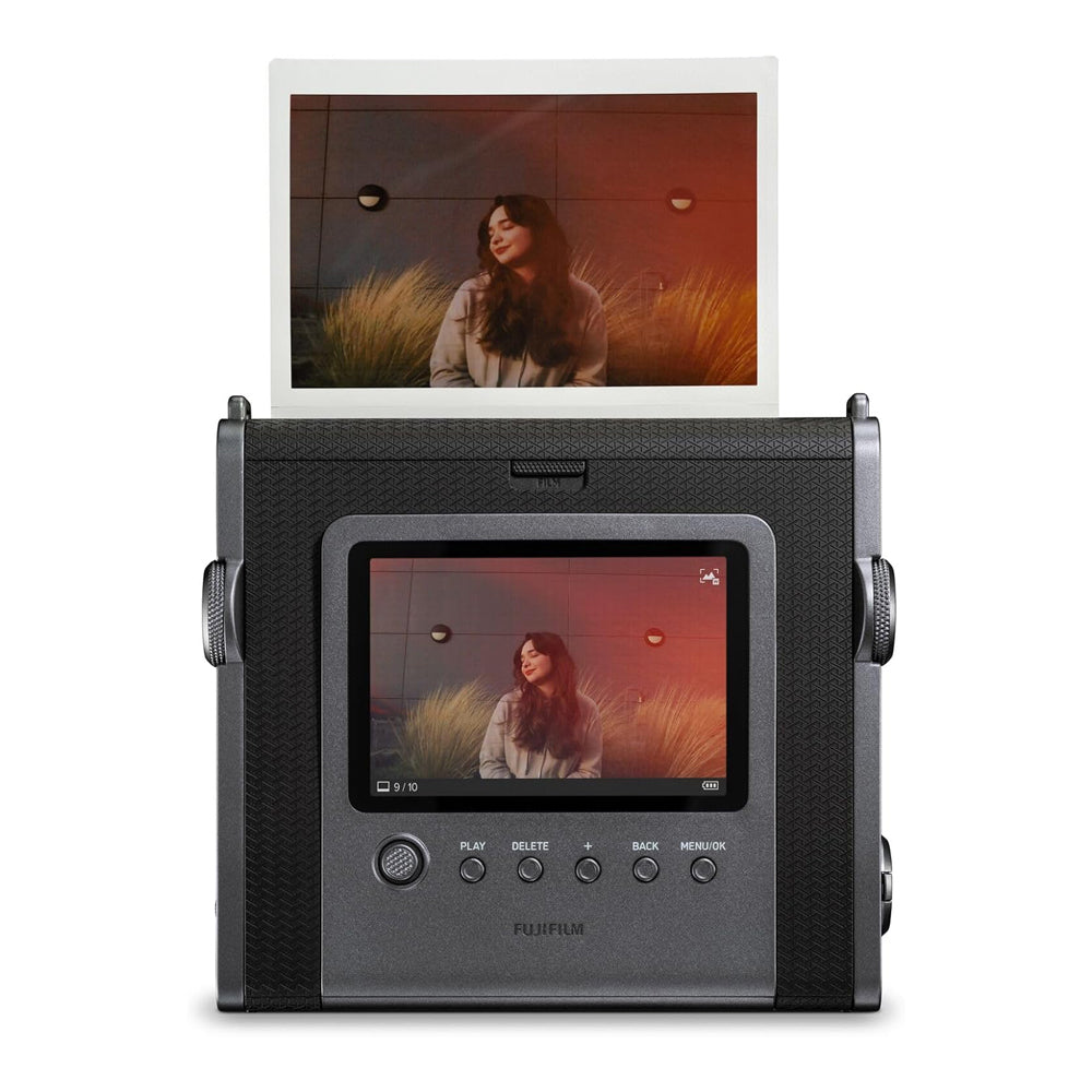 FUJIFILM Instax WIDE Evo Hybrid Instant Film Camera + Built-In Bluetooth Direct Printer, Manual Print Crank, Wide Angle Mode, Degree Control Lens Knob, 6 Film Styles, 10 Lens Effects & 10 Film Effects, Remote Shooting App Controls