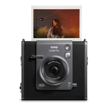 FUJIFILM Instax WIDE Evo Hybrid Instant Film Camera + Built-In Bluetooth Direct Printer, Manual Print Crank, Wide Angle Mode, Degree Control Lens Knob, 6 Film Styles, 10 Lens Effects & 10 Film Effects, Remote Shooting App Controls