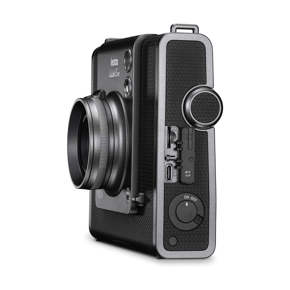 FUJIFILM Instax WIDE Evo Hybrid Instant Film Camera + Built-In Bluetooth Direct Printer, Manual Print Crank, Wide Angle Mode, Degree Control Lens Knob, 6 Film Styles, 10 Lens Effects & 10 Film Effects, Remote Shooting App Controls